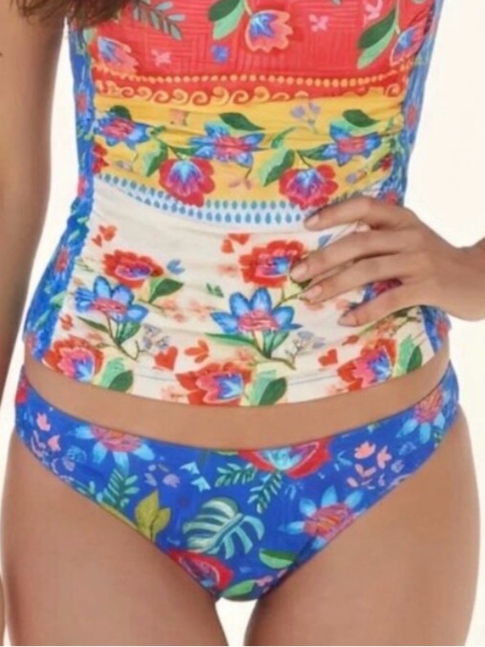 NWT Johnny Was Swimsuit Bikini Hipster Bottom Roumba Size L